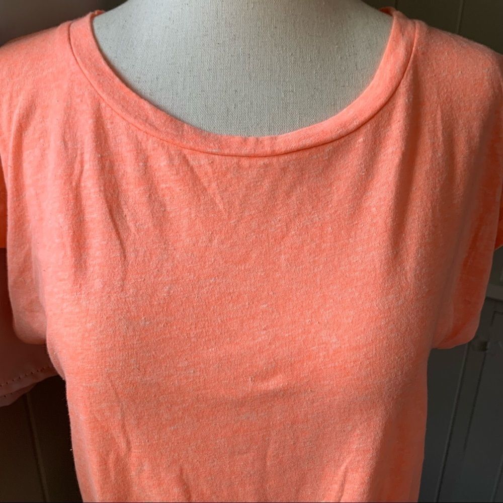 REVOLVE Bobi tie front neon coral tee shirt sz small